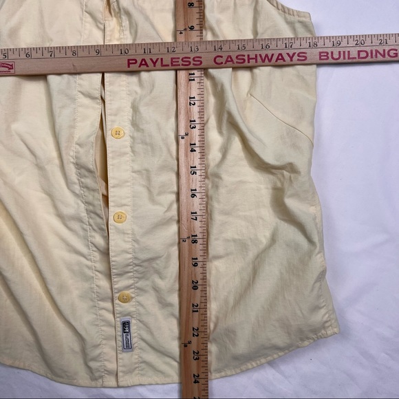 REI Womens Blue Button Down Shirt Sleeveless Plaid Size Medium L020522 Yellow - Picture 5 of 5